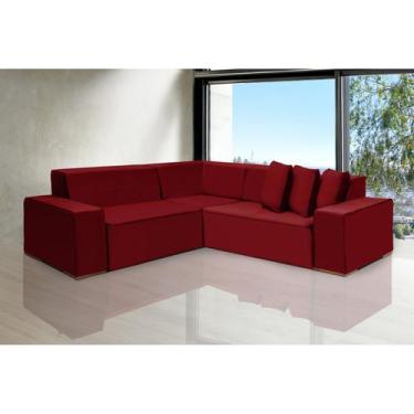 Imagem de Sofá Dubai 2.57x2.57m de Canto Retrátil - Sofisticato, vinho