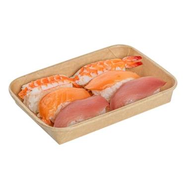 Imagem de Restaurantware - Bandejas de sushi Matsuri Vision, 15 x 11 x 2 cm, 100 caixas de embalagem de sushi à prova de gordura – tampas vendidas separadamente, descartáveis, recipientes de sushi de papel