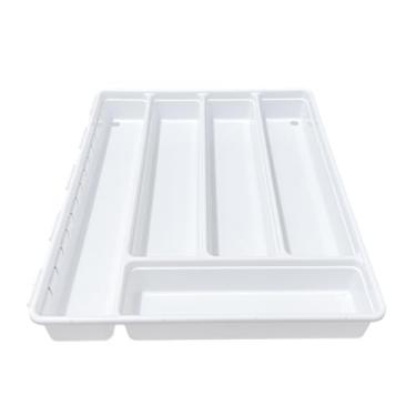 Imagem de Organizador de Talheres Gaveta 5 Divisórias Porta Utensilios Cozinha Pés Antiderrapantes