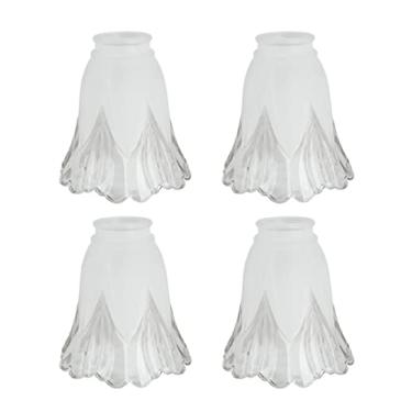 Imagem de Aspen Creative Persiana de vidro de substituição estilo transitório, transparente e fosco, 5-1/8" ajustador, 14 cm altura x 14 cm diâmetro, pacote com 4