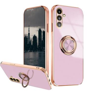Imagem de Capa Anlalsih compatível com Samsung Galaxy A55 5G, capas de silicone TPU com suporte de anel, capa magnética à prova de choque para Samsung A55 5G (roxa)