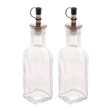 Imagem de Kit 2 Garrafas Para Azeite De Vidro Com Tampa Lyor 200ml