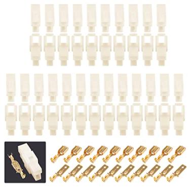 Imagem de Glarks Kit de terminais de cabo automotivo elétrico de 4 pinos 6,3 mm 1 2 3 6 8 9 macho e fêmea para motocicleta, bicicleta, carro, barcosGlarks 30Set 6.3mm 2P G-910