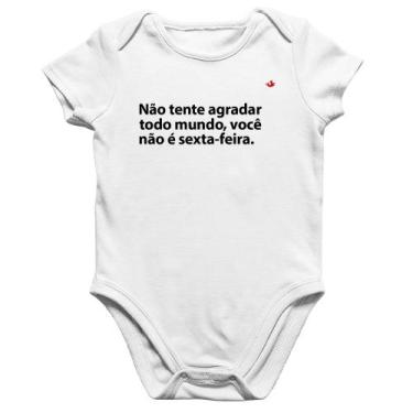 Imagem de Body Bebê Algodão Você não é sexta-feira - Foca na Moda, Branco, M