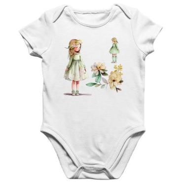 Imagem de Body Bebê Algodão Meninas e Flores - Foca na Moda, Branco, GG