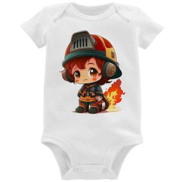 Imagem de Body Bebê Bombeiro Mirim - Foca na Moda, Branco, M