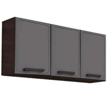 Imagem de Armario Aéreo Bertolini Estilo 7008 3 Portas 120cm Grafite