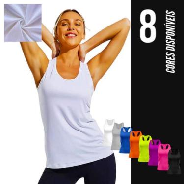 Imagem de Camiseta REGATA MALHA FRIA POLIAMIDA feminina Dry Fit tecido furadinho