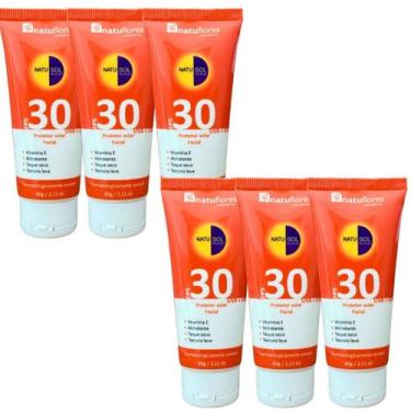 Imagem de Protetor solar facial FPS 30 Natusol 60g Natuflores - Kits 6un