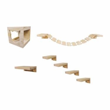 Imagem de Playground Para Gato 1 Nicho 1 Ponte 1 Plataforma 4 Degraus - Dema Mad