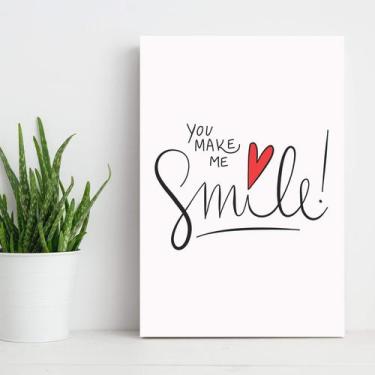 Imagem de Placa Decorativa MDF Frase Make Me Smile - Quartinhos
