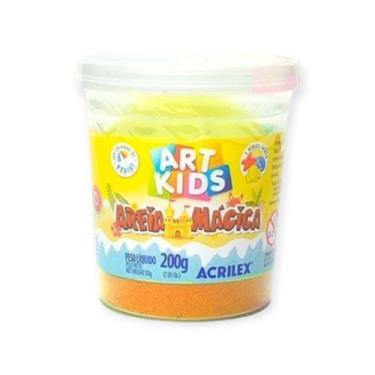 Imagem de Areia Magica Cinética 200g Acrilex Art Kids - Cores Variadas, Laranja