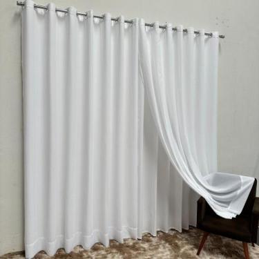 Imagem de Cortina De Linho Buclê Com Forro Microfibra 6,00 Metros De Largura Com