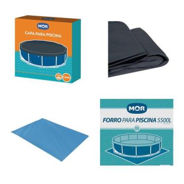 Imagem de Kit Capa + Forro Para Piscina Estrutural Redonda 5500 Litros - Mor