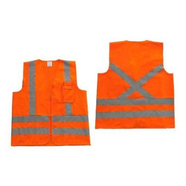 Imagem de 5 Colete Segurança Refletivo Motoboy Obra Ziper Com Bolso - PROTEPLUS,