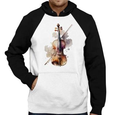 Imagem de Moletom Violino - Foca na Moda, Branco, Preto, GG
