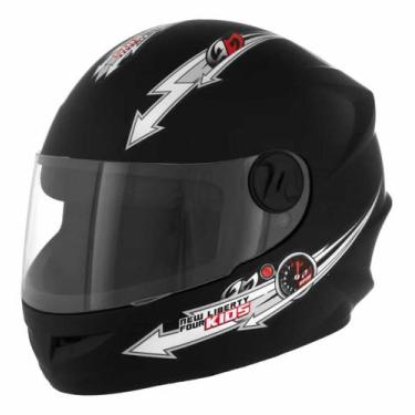 Imagem de Capacete De Moto Infantil kids Pro Tork Liberty, Preto fosco, 54