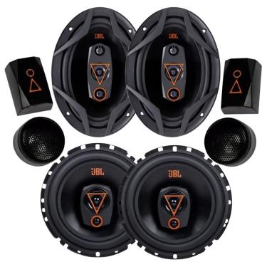 Imagem de Kit 2 Vias 6  JBL 62VMS80 160W + Par Alto Falantes 6x9  Quadriaxiais JBL 69QDMS120 240W