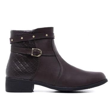 Imagem de Bota Coturno Feminino Cano Curto Fivela Metal Macio Leve - SCH Naturis