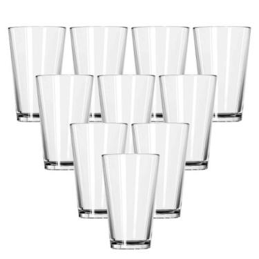 Imagem de Conjunto 10 Copos Vidro Redondo Luxo 240 ML Transparente Luxo - PRATIC