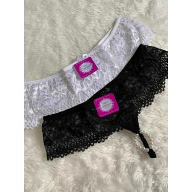 Imagem de Kit 2 Calcinhas Sensual Tailandesa Namoradeira Aberta Pérolas sexy Lin
