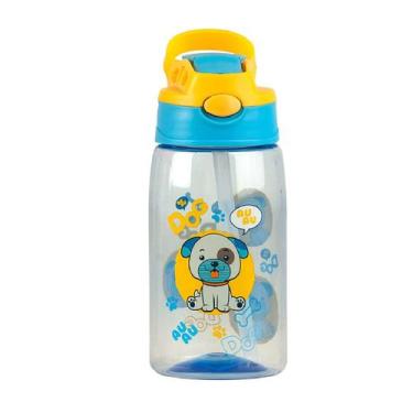 Imagem de Garrafa Infantil Com Trava 500 ml Canudo Acrílico Unicórnio Cachorro C