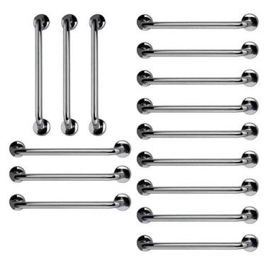 Imagem de Barra de Apoio 60cm Inox Kit 15 Unidades Suporte Deficiente Gestante I