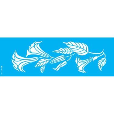 Imagem de Stencil Opa 10 X 30 cm - Flores Trombeta de Anjo - 3489 - Opa Criando 