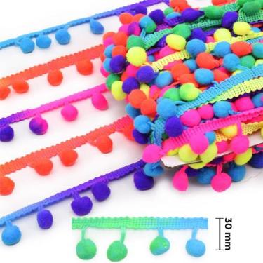 Imagem de Fita Pompom Grelot Multicolor Neon 30mm - 30 metros - NYBC