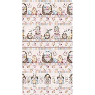 Imagem de Tecido Estampado para Patchwork - Páscoa : Faixas (0,50x1,40) - Fuxico