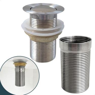 Imagem de Valvula ralo pia Longa Com Prolongador 7/8 Inox Para Cuba De Apoio sob