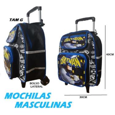 Imagem de Mochila Para Meninos Tamanho Grande Com Rodinhas De Silicone E Bolsos 