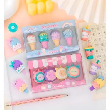 Imagem de Kit Borrachas Fofas Kreat Eraser Com 4 Unidades - DAFU, Milk shake