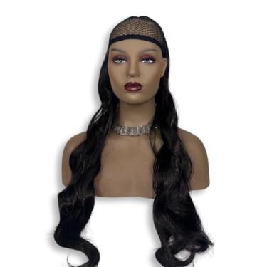 Imagem de Rabo de Cavalo Liso Ondulado Modelo Rayna Estylo Mulher - Bio Fibra Premium 75cm, 180g, Textura de Cabelo Humano - Rede com Elástico Ajustável e 2 Grampos de Fixação para Praticidade e Estilo