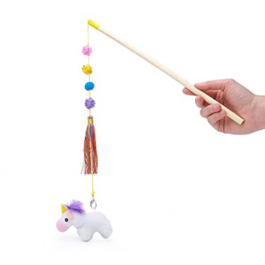 Imagem de ZippyClaws – Varinha interativa de brinquedo para gatos e gatinhos, brinquedos fofos para gatos e gatinhos para o tédio, bastão divertido com borlas de penas e brinquedo pendurado de pelúcia