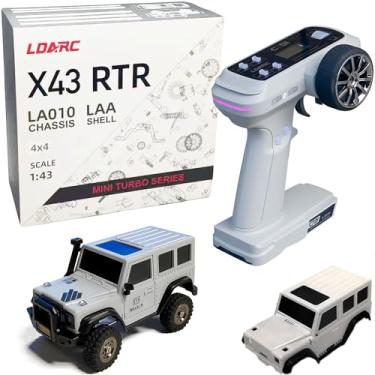 Imagem de captainrc Ldarc Escala 1:43 Mini Rc Crawler Rtr Rc Rock Truck 4X4 2.4Ghz Hobby Grade Modelo De Carro De Controle Remoto Veículo Rc Buggy, Vem Com Uma Carroceria Substituível Diy (Cinza)