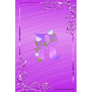 Imagem de R : Cute Initial Monogram Letter R College Ruled Notebook for Women and Girls .: Pink and purple Journal & Diary for Writing & Note Taking
