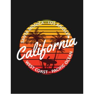 Imagem de Monica Los Angeles Califonia West Coast Pacific Ocean Notebook: Diary Collection Floral Notebook Sets|8.5x11 100 Pages Paperback Notebooks