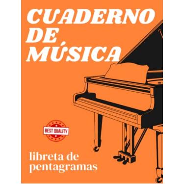 Imagem de LIBRETA DE MÚSICA CON PENTAGRAMAS: cuaderno de notación musical de 100 páginas con 6 pentagramas cada una