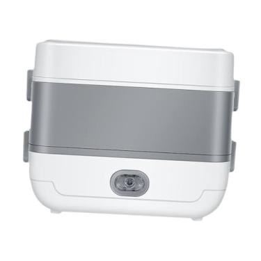 Imagem de ＫＬＫＣＭＳ Lancheira aquecida, lancheira elétrica mais quente, vaporizador de aço inoxidável portátil, aquecimento de alimentos para caminhão de trabalho de, Camada Dupla