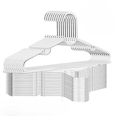 Imagem de Kit Cabide Acrílico 50 Cabides Transparente Reforçado Organizar Roupas Acrílico Arara(50)