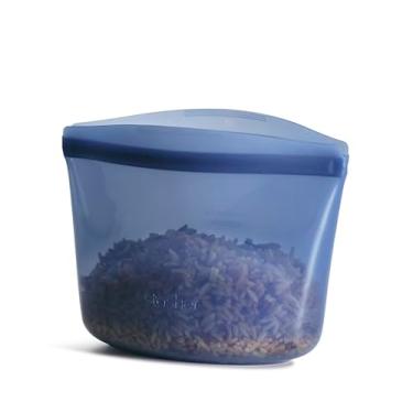 Imagem de Stasher Saco de armazenamento de alimentos reutilizável de silicone premium, oceano profundo, micro-ondas, sous vide, lavável na máquina de lavar louça, forno e freezer, livre de BPA, sem vazamento,