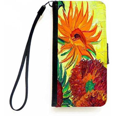 Imagem de Rikki Knight Capa carteira flip com design de girassóis Van Gogh com aba magnética para Apple iPhone 5c