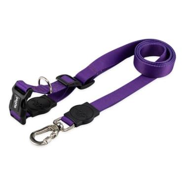 Imagem de Mood Pet Coleira Guia Mãos Livres Para Cães Cachorro Adestramento Passeio Porte Grande Médio Pequeno (Purple, P)