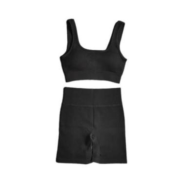 Imagem de Feminino Sexy Sem Costura Conjunto De Yoga Ginásio Wear 2 Pçs Treino C
