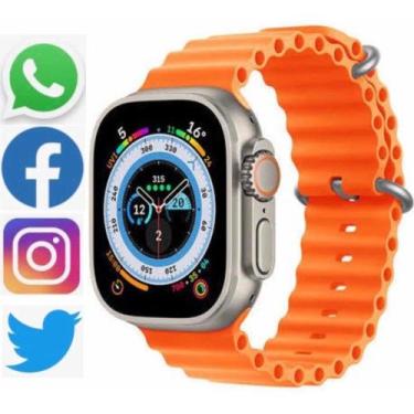 Imagem de Smartwatch W68 Ultra Laranja Lançamento Notificações Android iOS  - TU