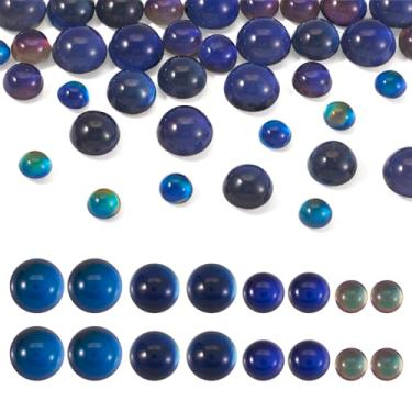 Imagem de KISSITTY Cabochão de humor de cor mutável vidro cristal metade redondo cabochão 8 mm 10 mm 12 mm 14 mm pedras de cúpula para pingentes de camafeu, foto, joias, anéis, pulseiras, colares, 40 peças