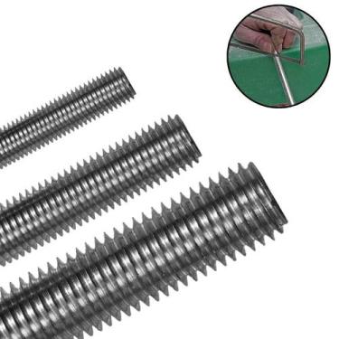 Imagem de Kit 2 Barra Roscada 1 Metro Em Aço Carbono Rosqueada Reforçada 3/16 - 