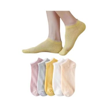 Imagem de Meias Femininas Divertidas - 5 Pares de Meias Confortáveis com Estampa