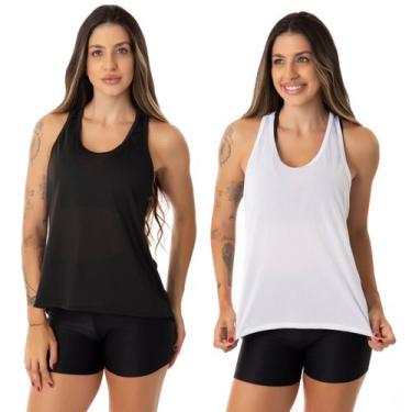 Imagem de Kit 2 Camisetas Fristyle Regatinha Dry Fit Básica Feminina Adulto, Pre